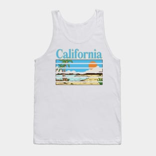 California Vacation Beach Retro Graphic Tank Top